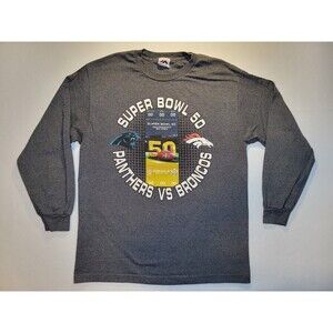 2016‎ Majestic Super Bowl 50 Carlolina Panthers Denver Broncos Ticket Mens L